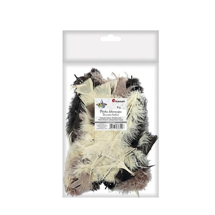 Piórka dekoracyjne 8g mix kolorów