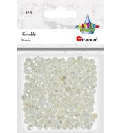 Koraliki plastikowe fasetowane 30g białe