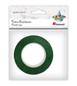 Taśma florystyczna 25mm 27m ciemnozielona