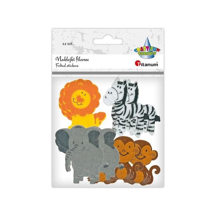 Naklejki filcowe zwierzęta 12szt.