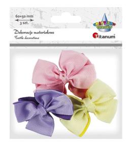 Aplikacje materiałowe kokardki 60x50mm 3szt