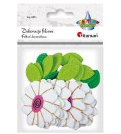 Naklejki filcowe 3D kwiatki, listki mix 24szt