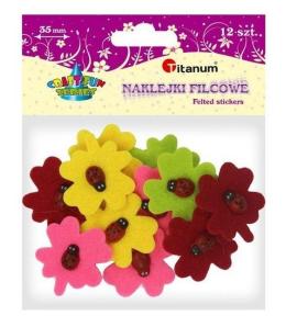 Naklejki filcowe 3D koniczyna mix 12 szt