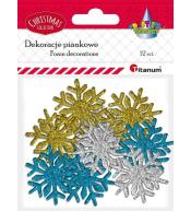 Piankowe śnieżynki brokatowe mix 12szt.