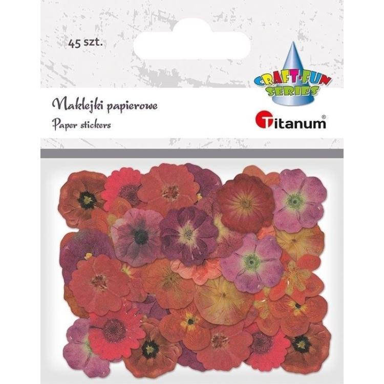 Naklejki papierowe Kwiaty mix 45szt