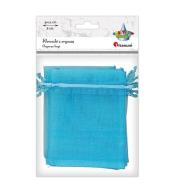Woreczki z organzy turkusowe 9x12cm 6szt