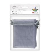 Woreczki z organzy szare 9x12cm 6szt