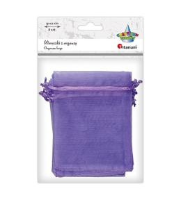 Woreczki z organzy wrzosowe 9x12cm 6szt