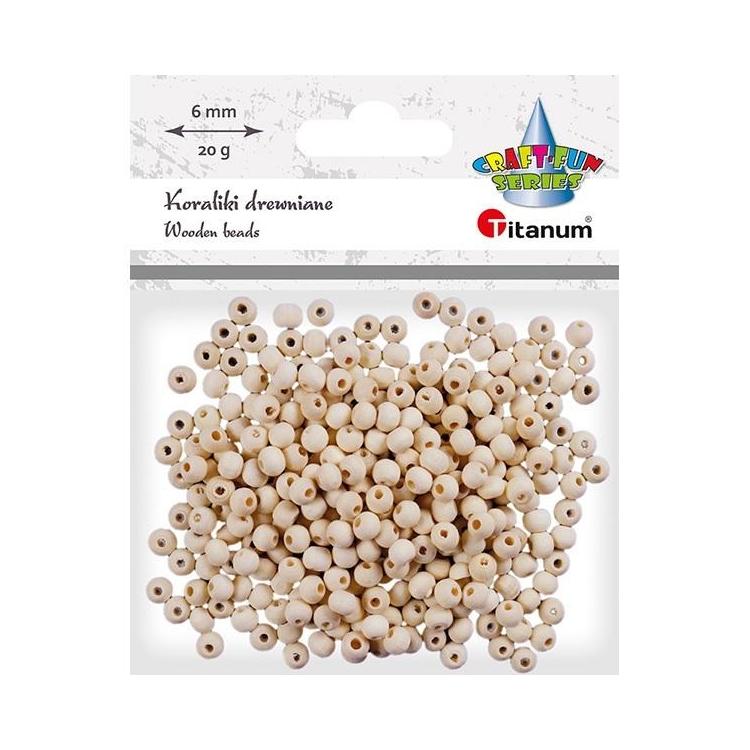 Koraliki drewniane okrągłe 20g