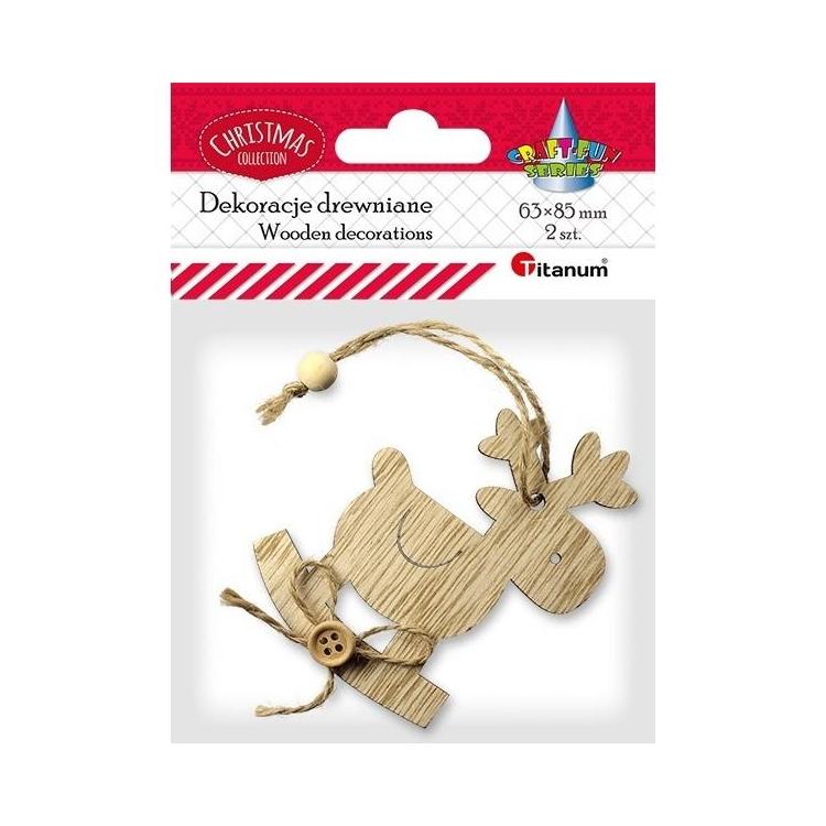 Drewniana zawieszka łoś na biegunach 2szt