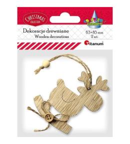 Drewniana zawieszka łoś na biegunach 2szt