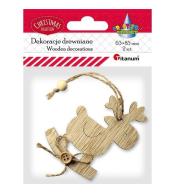 Drewniana zawieszka łoś na biegunach 2szt