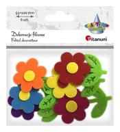 Filcowe kwiaty 3D 55x100mm mix 6szt