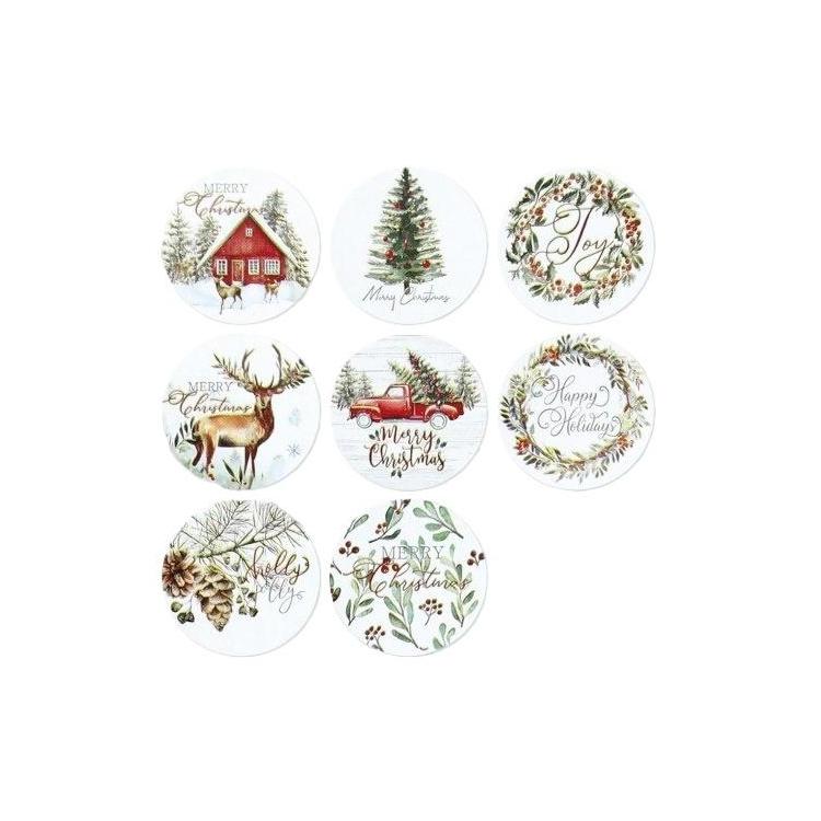 Naklejki papierowe na taśmie XMAX 25mm 500szt