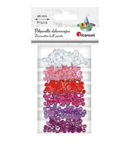 Koraliki plastikowe połówki kuli 6 kolorów 3,5g