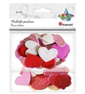 Naklejki piankowe serca mix kolorów 50szt