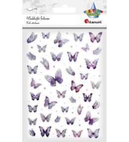 Naklejki foliowe Motyle fioletowe i holograficzne