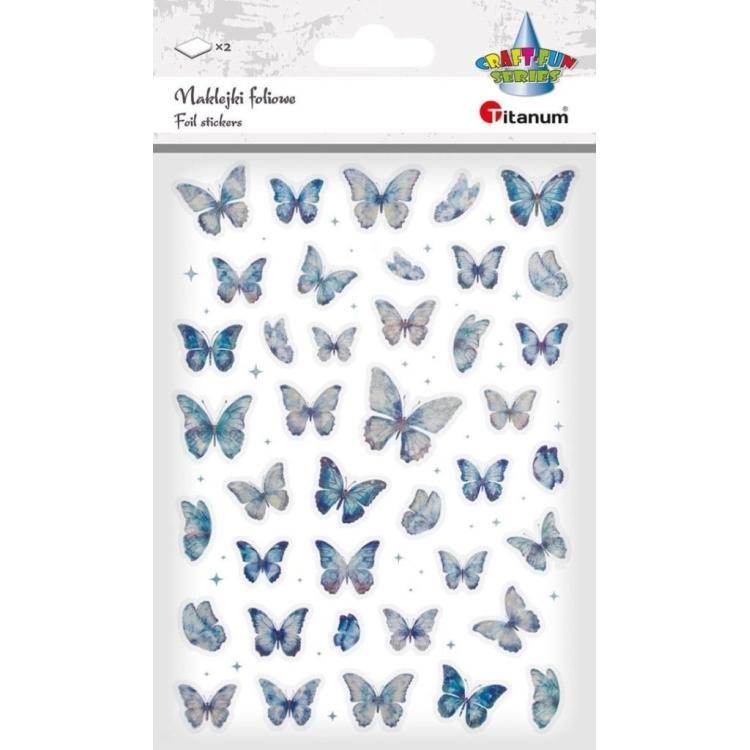 Naklejki foliowe Motyle niebieskie i holograficzne