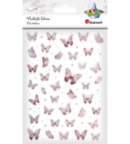 Naklejki foliowe Motyle różowe i holograficzne