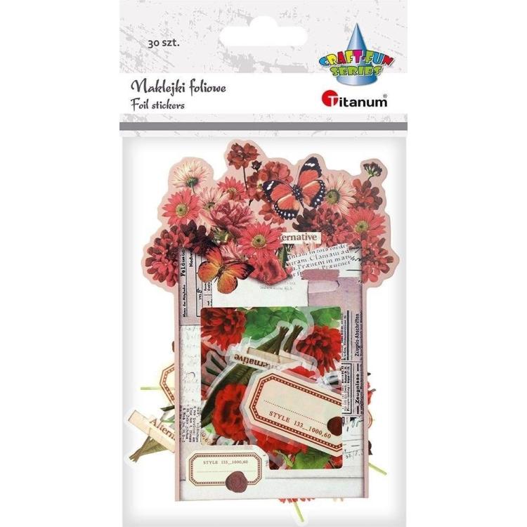 Naklejki foliowe Kwiaty czerwone 30szt