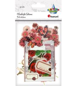 Naklejki foliowe Kwiaty czerwone 30szt