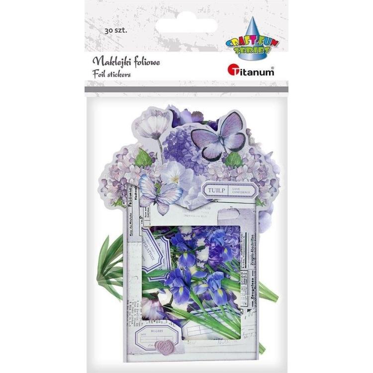 Naklejki foliowe Kwiaty fioletowe 30szt