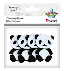 Filcowe pandy 3D 42x60mm biało-czarne 4szt