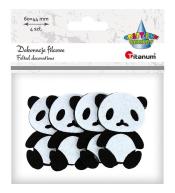 Filcowe pandy 3D 42x60mm biało-czarne 4szt