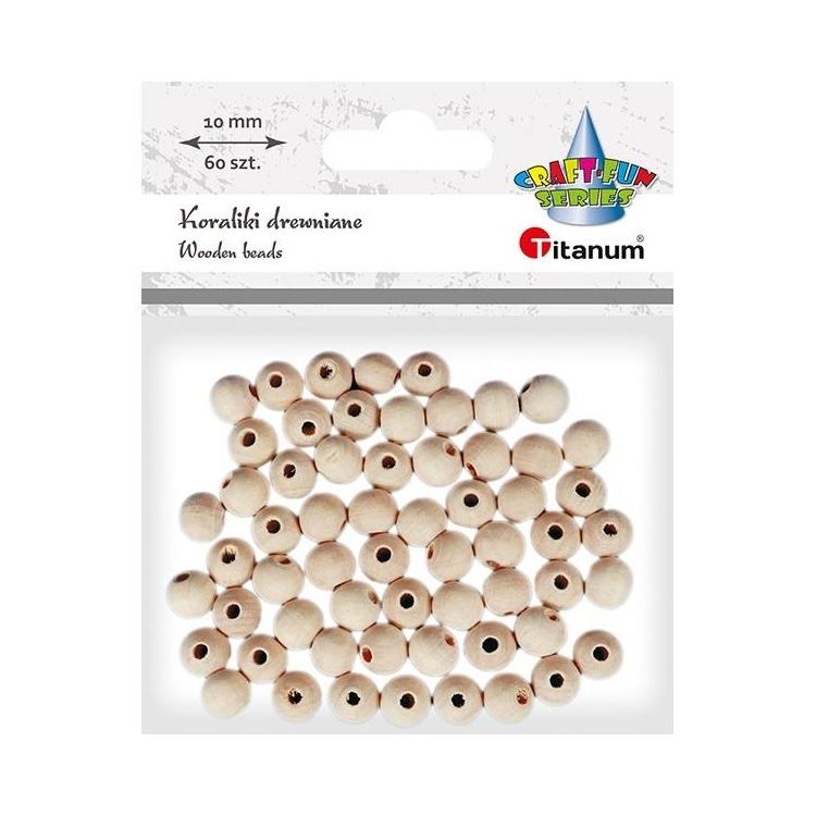Koraliki drewniane okrągłe 60szt