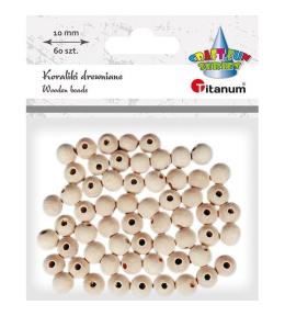 Koraliki drewniane okrągłe 60szt