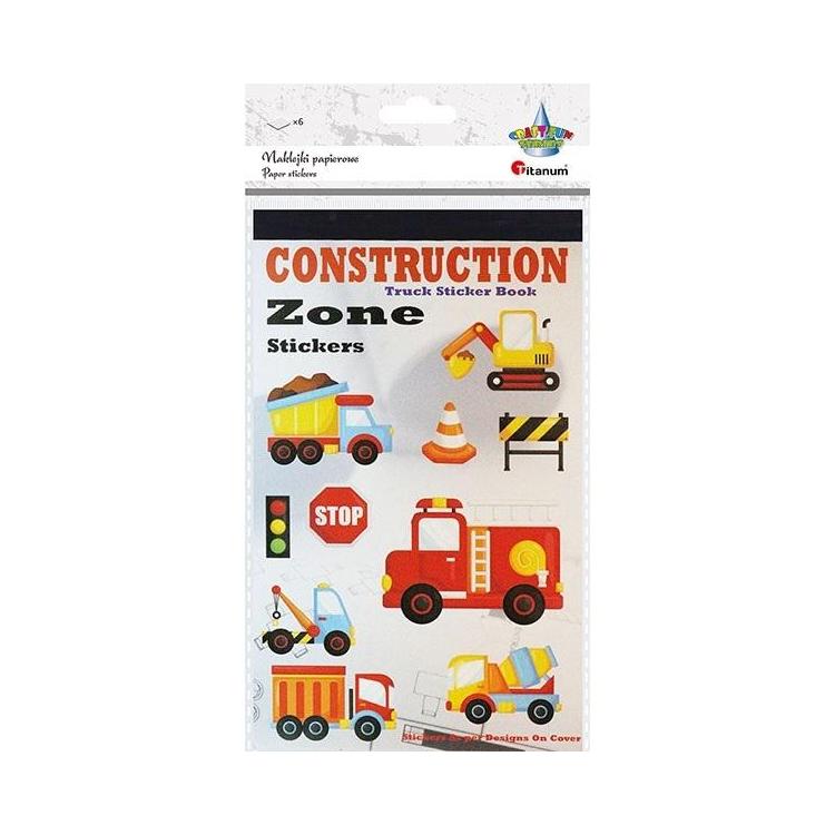 Naklejki papierowe 6 plansz pojazdy mix 222szt