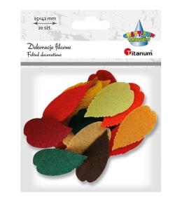 Filcowe liście 30x55mm mix 20szt