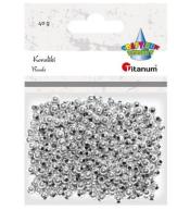 Koraliki plastikowe 40g srebrne