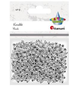 Koraliki plastikowe 40g srebrne