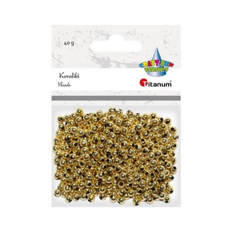 Koraliki plastikowe 40g złote