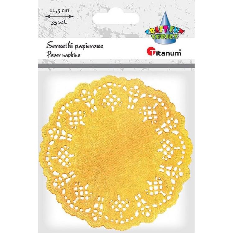 Serwetki papierowe okrągłe 11,5cm złote 35szt.