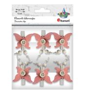 Klamerki drewniane z dekorem