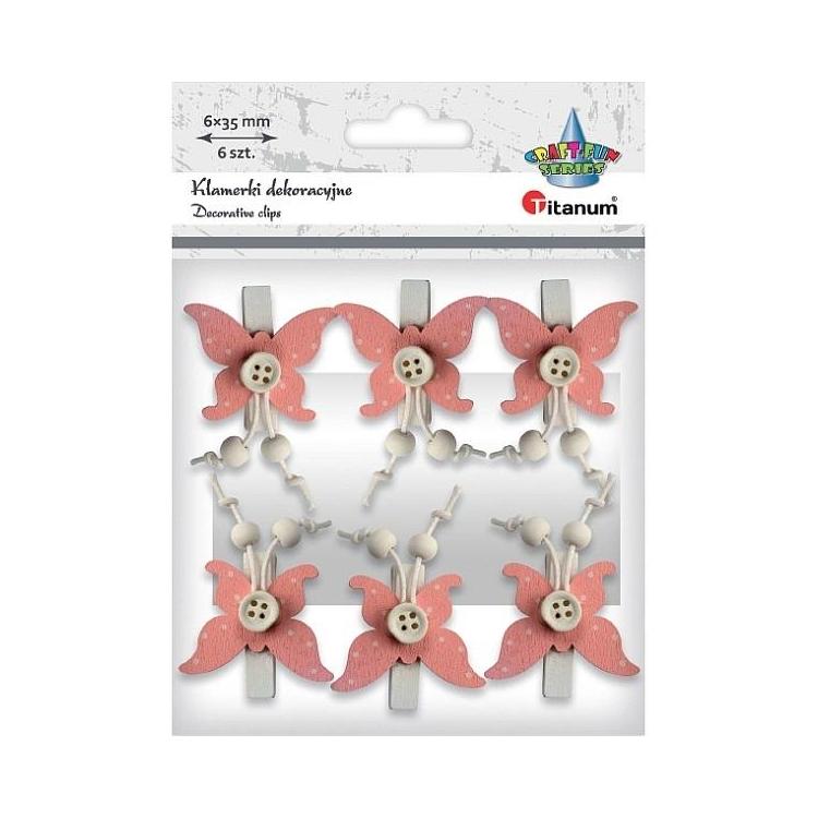 Klamerki drewniane z dekorem