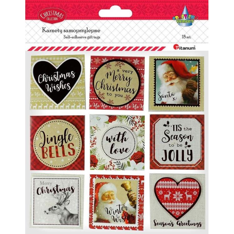 Karnety samoprzylepne 3D Boże Narodzenie 18szt