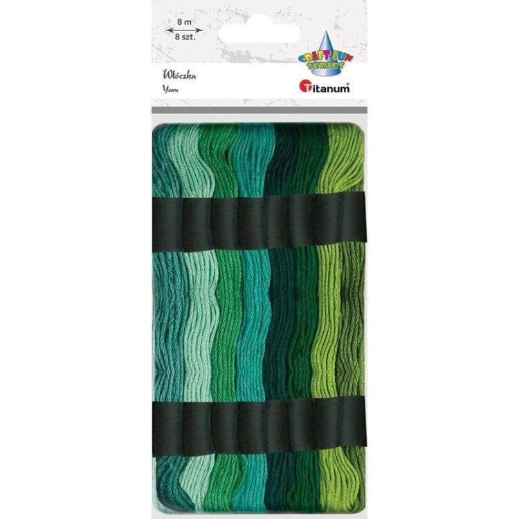 Mulina 8mm tonacja zielona 8 kolorów