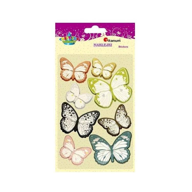 Naklejki papierowe 3D motyle mix 8szt