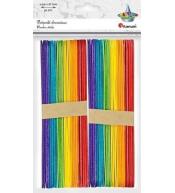 Drewniane patyczki proste 18x150mm mix kolor 50szt