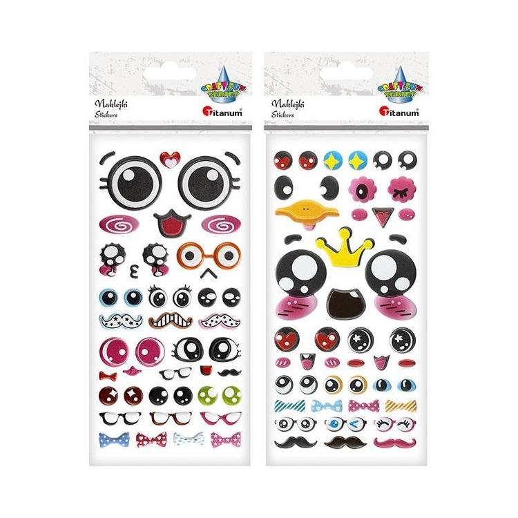 Naklejki wypukłe oczy mix