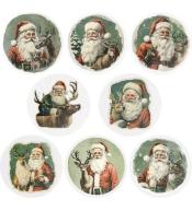 Naklejki papierowe na taśmie Mikołaj vintag 500szt