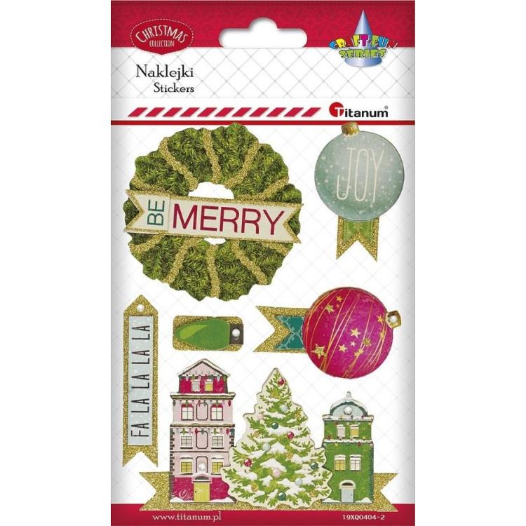 Naklejki drewniane Boże Narodzenie 6szt