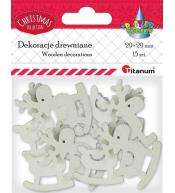 Drewniane renifery na biegunach ażurowe 15szt