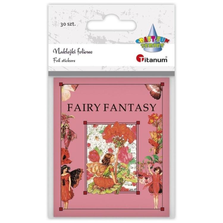 Naklejki foliowe Fairy Fantasy wróżki różowe 30szt