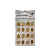 Kryształki samoprzylepne kamyki złote mix 16szt