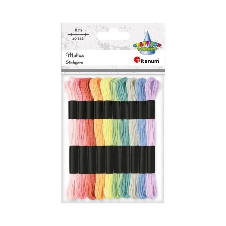 Mulina zestaw 10 kolorów pastelowych 8m