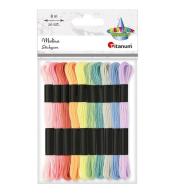 Mulina zestaw 10 kolorów pastelowych 8m